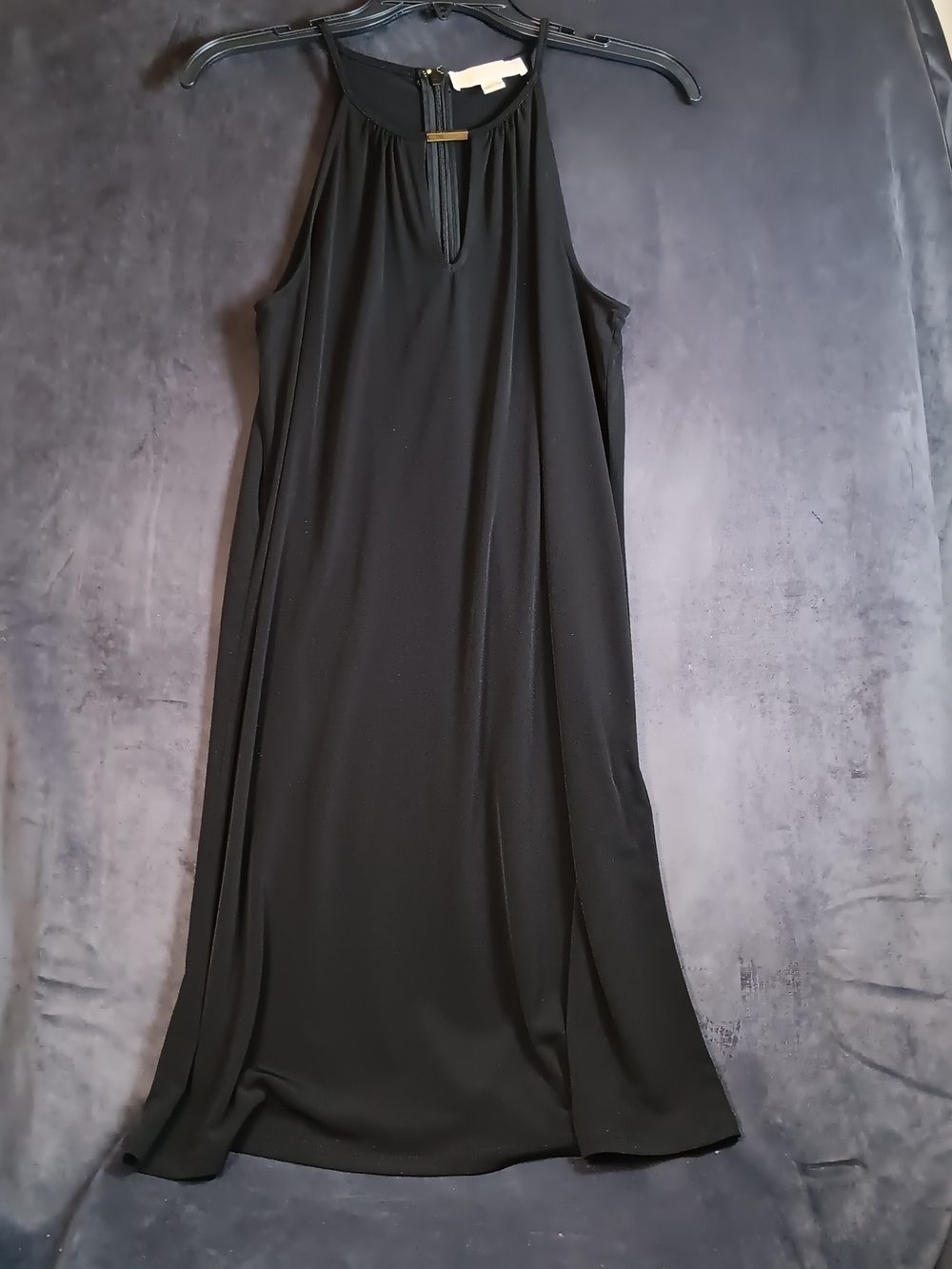 MICHAEL Michael Kors Black Halter Keyhole Midi Dress